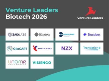 Das Bild zeigt die Logos der zehn innovativen Biotech-Startups, die als Schweizer Startup-Nationalmannschaft für die Venture Leaders Biotech 2026 Roadshow nach Boston ausgewählt wurden. (Quelle: zvg)