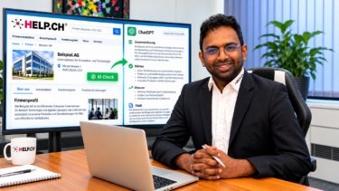 Help.ch lance une analyse ChatGPT pour les portraits d'entreprises. Source : zvg